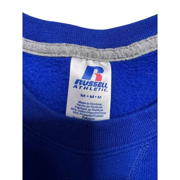 Vintage Russell Athletics Blank Blue Crewneck Sweater - M - Picture 4 of 6